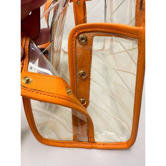 Fendi Peekaboo Defender PVC Clutch Bag Orange - Small - Picture 16 of 16